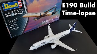 Revell Embraer 190 Lufthansa Time-lapse Build (Plane Model 1/144 Scale)