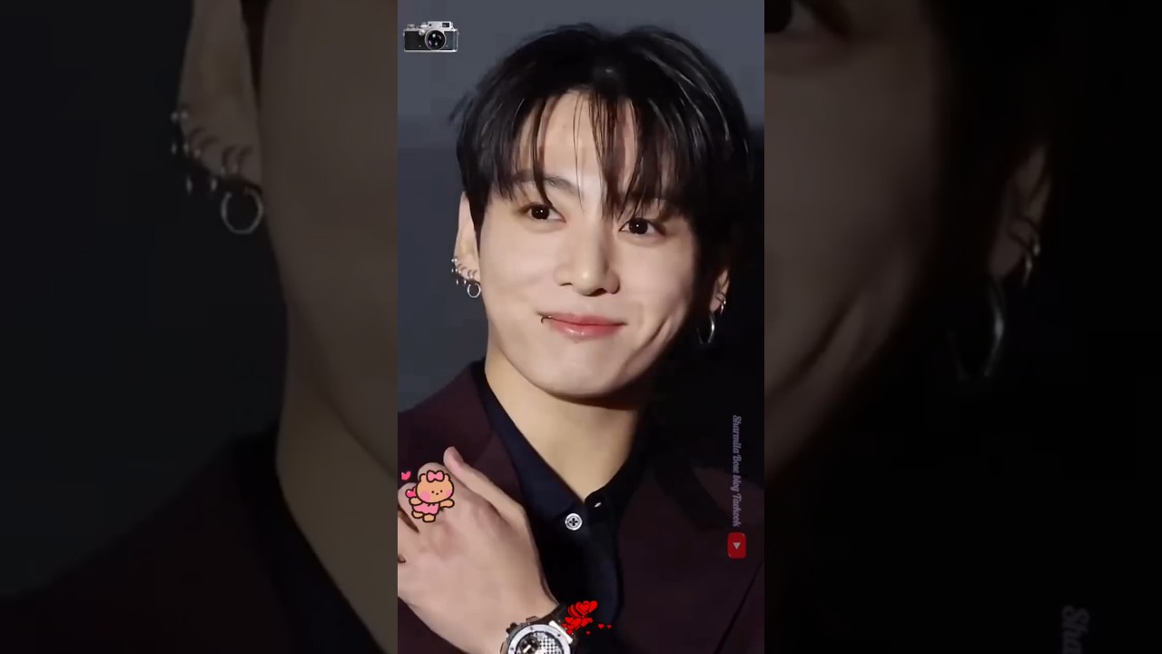 😱 JK is looking insanely handsome and ethereal while attending the photo wall for HUBLOT 😍🤧#taekook