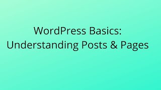 wordpress posts and pages for absolute beginners