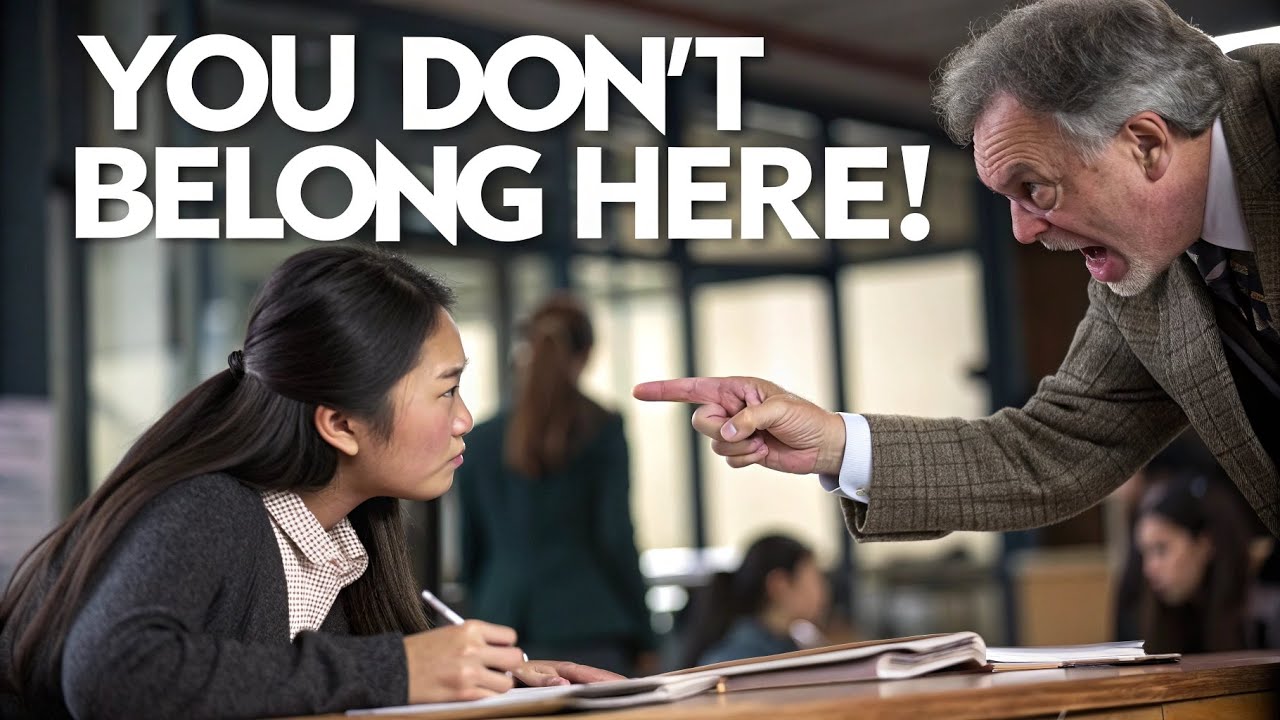 Racist prof tries to destroy a student's career. Karma hits when she becomes his boss.