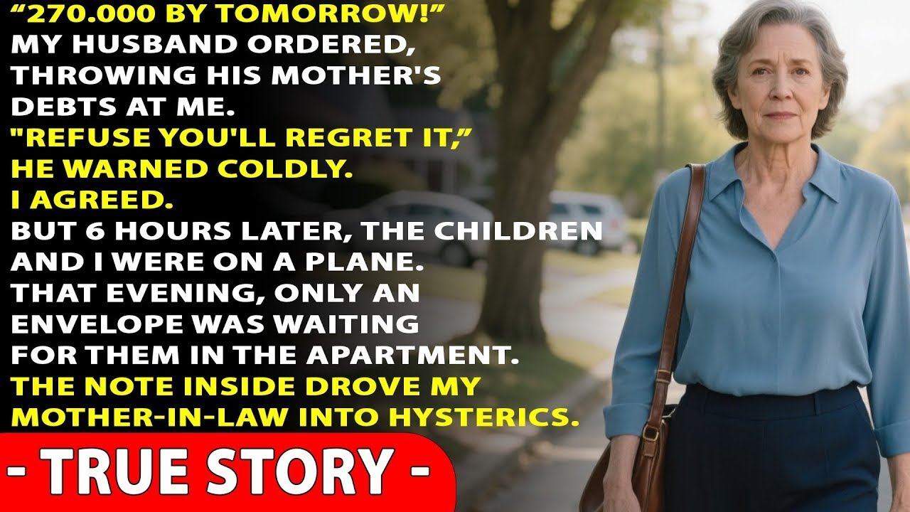 My husband demanded $270,000 to pay his mother’s debts — so I disappeared with the children and
