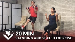 20 Min Exercise for Seniors, Older People, Elderly - Seated Chair Exercises Senior Workout Routines