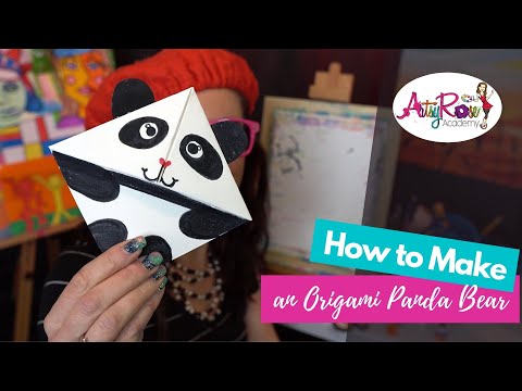 How to Make a Super Cute PANDA ORIGAMI Bookmark with Artsy Rose