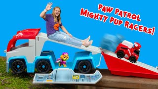 assistant hunts halloween town for the paw patrol movie might pup racers