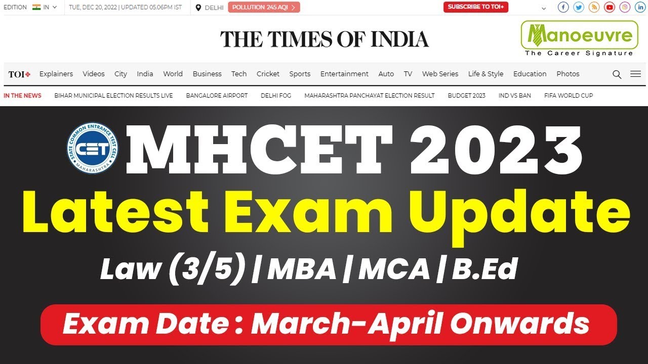 MHCET 2023 MBACET MCACET LAWCET 3 5 B EDCET Latest Exam MHCET 2023 MBACET MCACET LAWCET 3 5 B EDCET Latest Exam