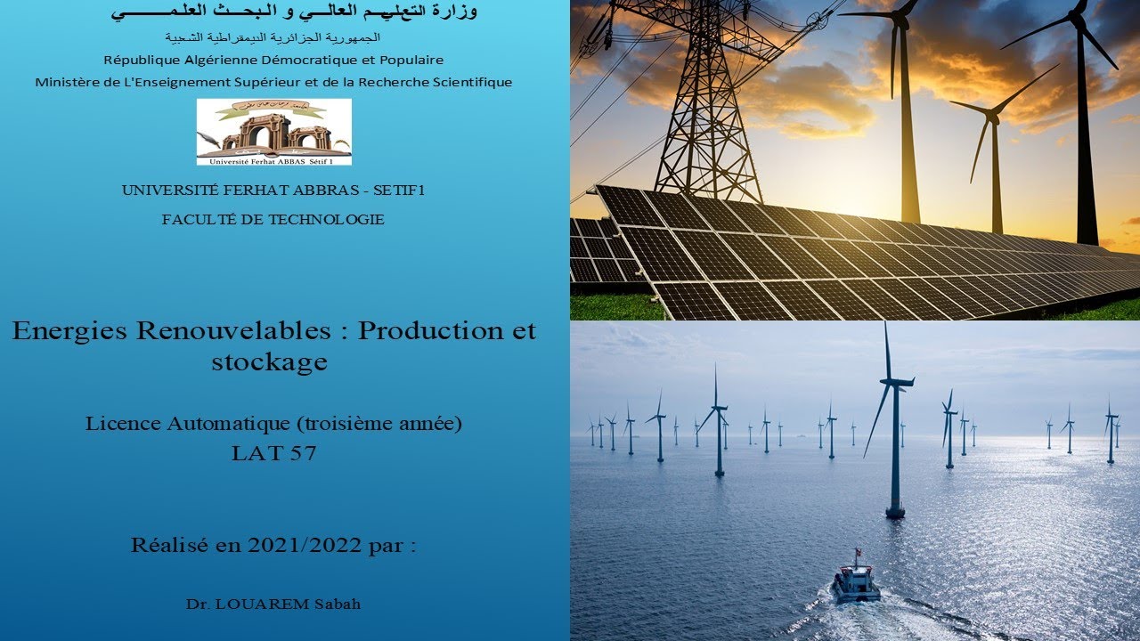 Cours Energies Renouvelables : Production et stockage / EP05: CHAPITRE 4