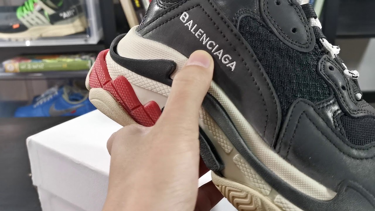 Balenciaga Triple S black Fake VS Correct HD Review - YouTube