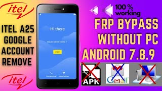 Itel A25 frp bypass without pc  || Itel L5002 frp bypass without pc ||L5001 frp bypass no pc