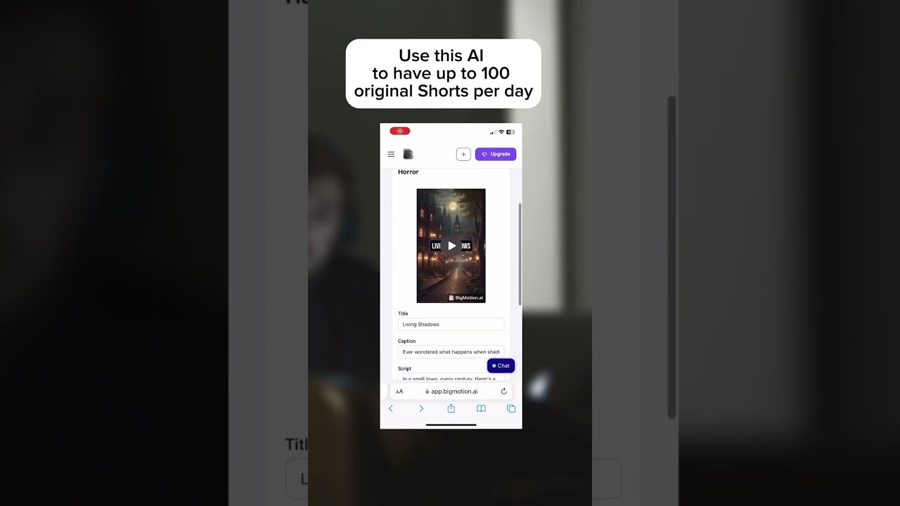BigMotion — AI to create uo to 100 YouTube Shorts per day. 