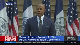 Mayor Adams speaks at naturalization ceremony