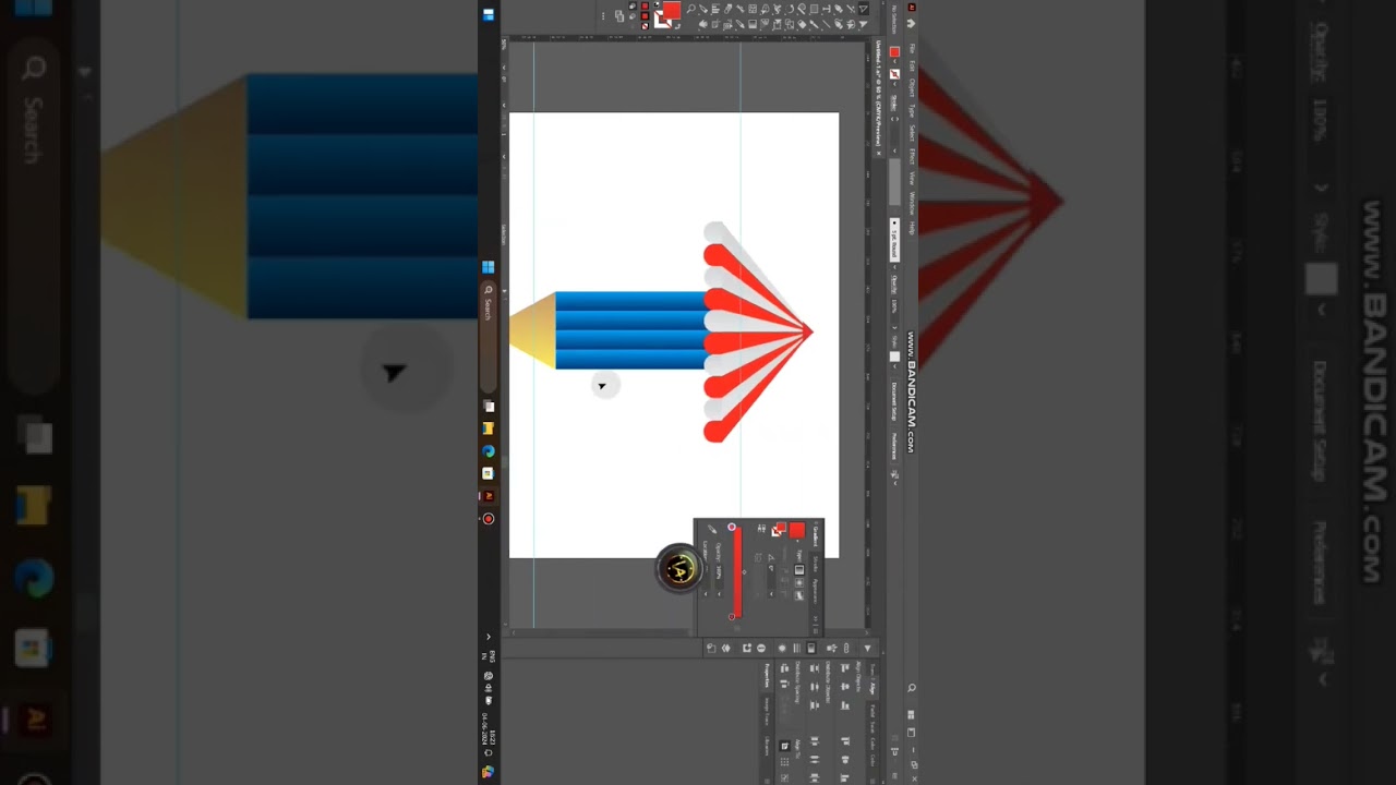 How to create vector Tent pencil logo design illustrator