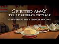 Spirited away tea  cozy cottage ambiencegentle fire pouring  tearoom sounds studio ghibli asmr
