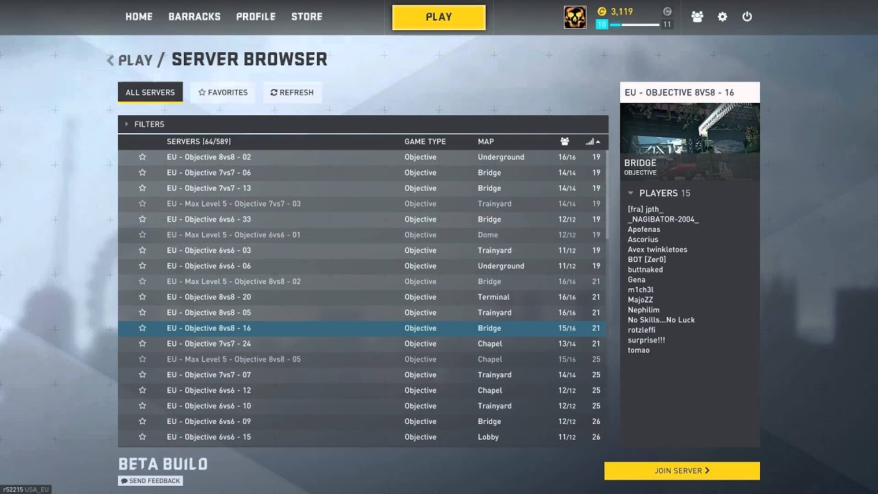 Dirty Bomb - Broken server browser
