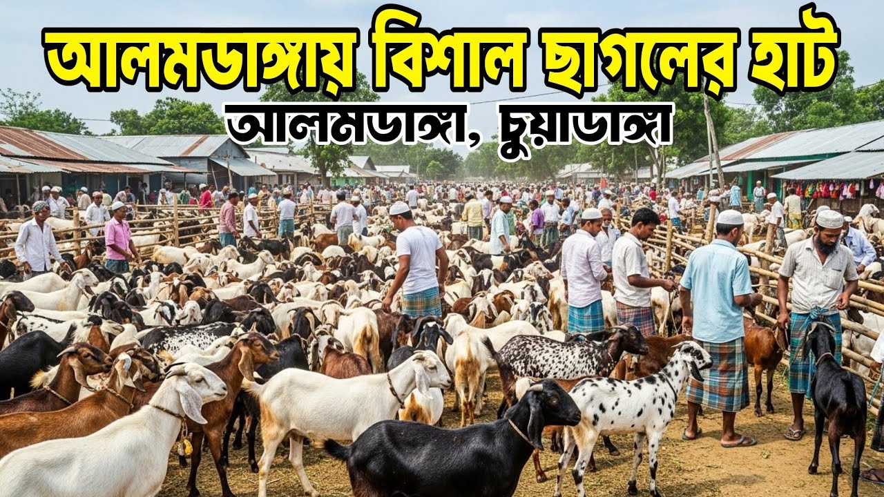 চুয়াডাঙ্গার, আলমডাঙ্গায় বিশাল ছাগলের হাট | দেশাল, ব্ল্যাক বেঙ্গলসহ নানা জাতের ছাগল পাওয়া যায়