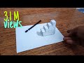 Cara menggambar tangga 3D sederhana untuk pemula beserta ukurannya - menggambar 3d di kertas