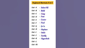 Ctrl A to Z Shortcut Key #computer #viral #shorts