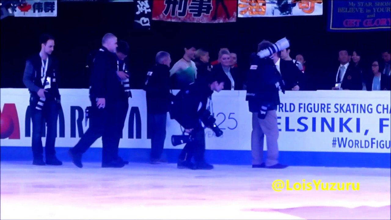 [FanCam] 2017.04.01 Helsinki WC men victory ceremony Full Hanyu Yuzuru
