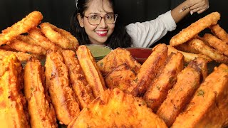 Eating Lots of Pakoda, Bread Pakoda, Onion Ring | Big bites | Asmr Eating | Mukbang | Crunchy Asmr