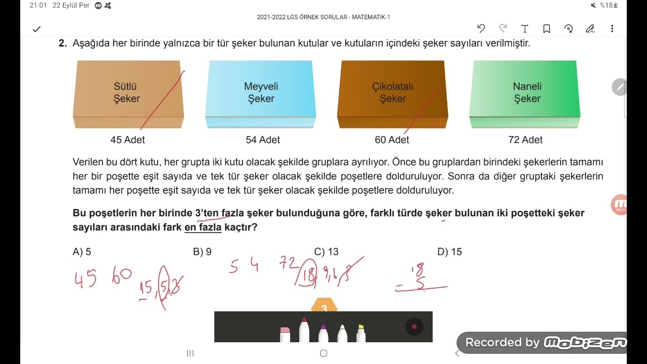 meb 2021 lgs örnek sorular (çarpanlar katlar ) - YouTube