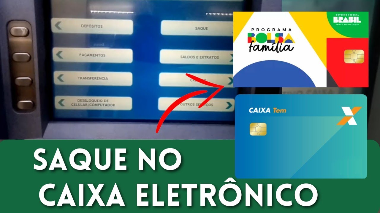 💥COMO SACAR O BOLSA FAMÍLIA COM O CARTÃO DO CAIXA TEM NO CAIXA ...