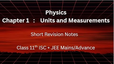 📌 Class 11 Physics Chapter 1: Units and Measurements | ISC + JEE Mains & Advanced Full Explanation