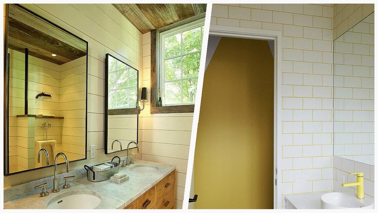 75 All Cabinet Finishes Yellow Bathroom Design Ideas You'll Love 🌈 - YouTube