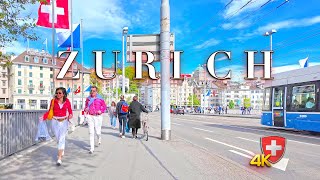 Switzerland Zurich 🇨🇭 Stroll through Shopping & Food Streets from Main Station to Münsterhof 4K