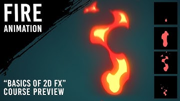 Fire animation ["Basics of 2D FX" course preview]. Покадровая анимация огня.