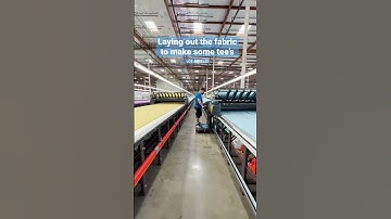 Thumbnail of A look at out automated cutting floor here in Los Angeles where we make our eco-friendly shirts.