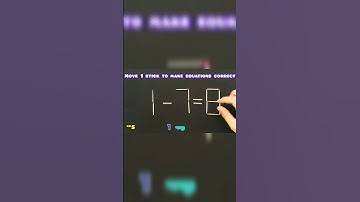 Move only 1 stick to make equation correct | Matchstick puzzle 1-7=8