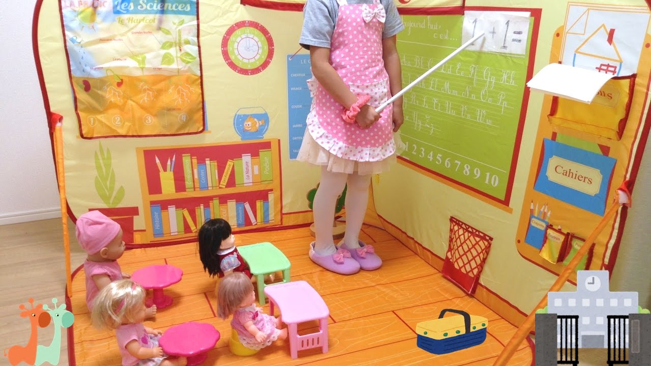 キッズテント 学校 メルちゃん ぽぽちゃん 先生ごっこ Mell Chan Doll 3d Playscape School Playset Play Tent Youtube