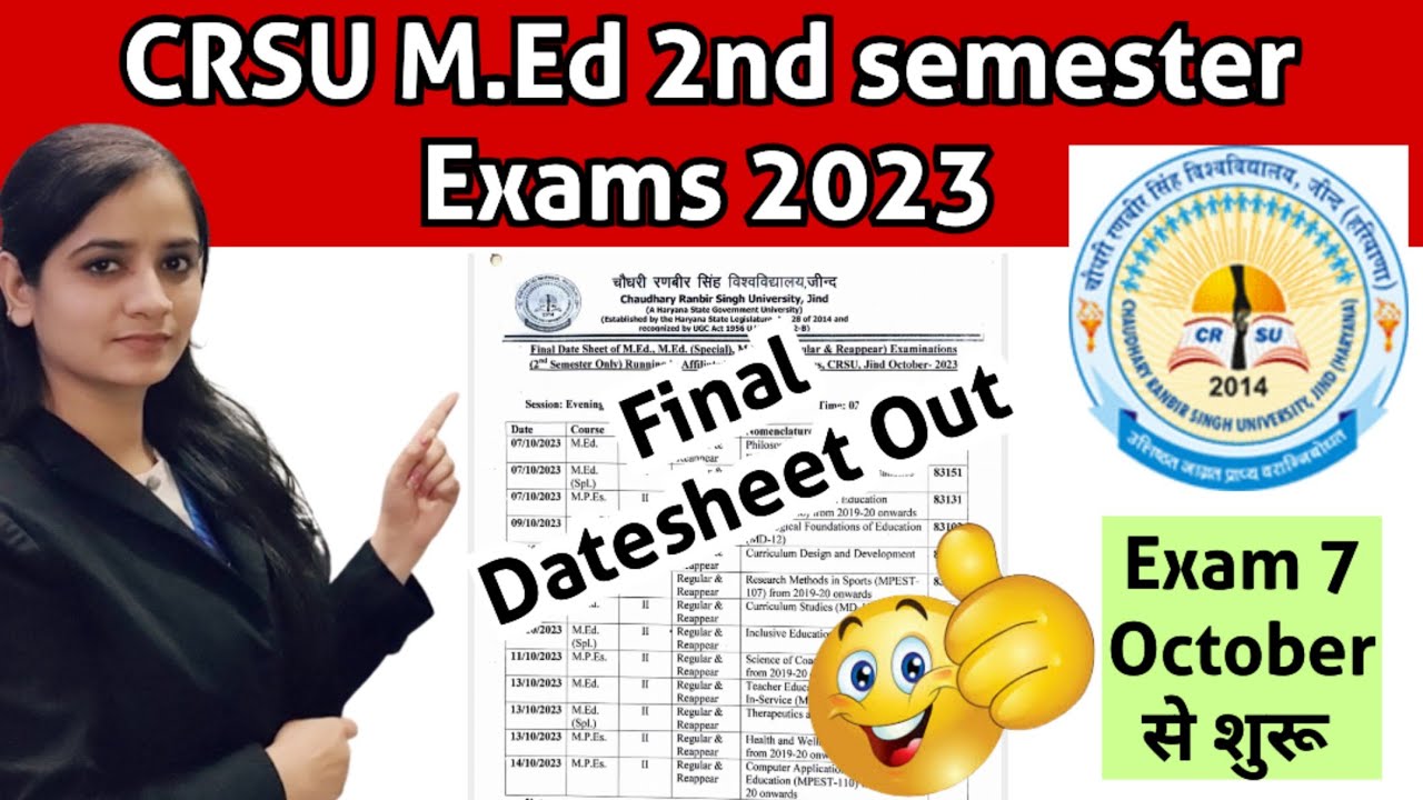 Crsu M ed 2nd Semester Date Sheet Out m ed 2nd Semester Exam Date crsu-m-ed-2nd-semester-date-sheet-out-m-ed-2nd-semester-exam-date