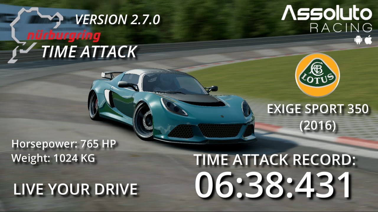 Assoluto Racing 2.7.0 | Nürburgring Time Attack [6:38:431] Lotus Exige Sport 350 (Gameplay)