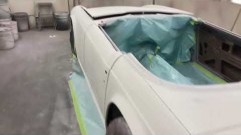 Triumph TR6 high built polyester primer block sanded down and ready for SPI high build primer.