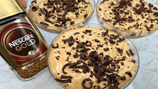 Coffee mousse dessert in 5 minutes! It’s so delicious that I make it every weekend! so easy!