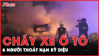 6 người thoát nạn trong gang tấc khi xe Mercedes bốc cháy sau tai nạn | Tin nhanh