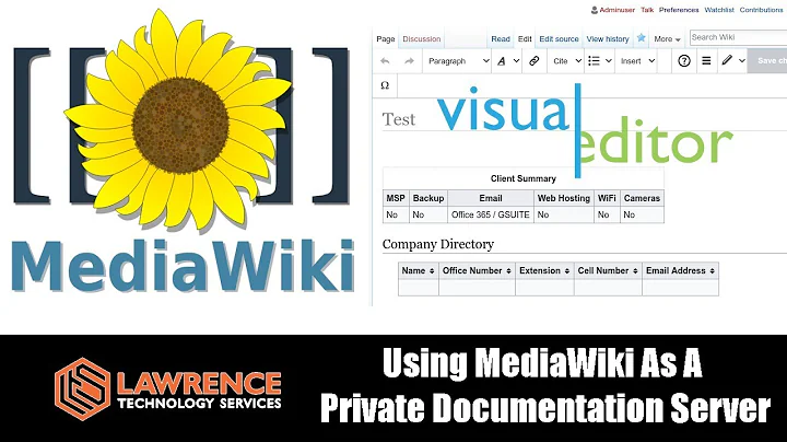 Using A Self Hosted MediaWiki As A Private Documentation Server with Visual Editor
