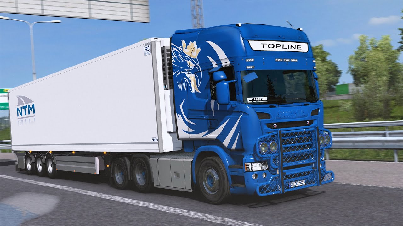 Ets2 1 36 Scania R6 Swedish Style Pure V8 Sound Open Pipe Driving In Sweden Promods V2 43 Youtube