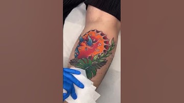 Thumbnail of 🦖 How Cool Is This Dinosaur Tattoo By Orla.tattoo #tattuba #tattoo #shorts #tattooartist #art #ink