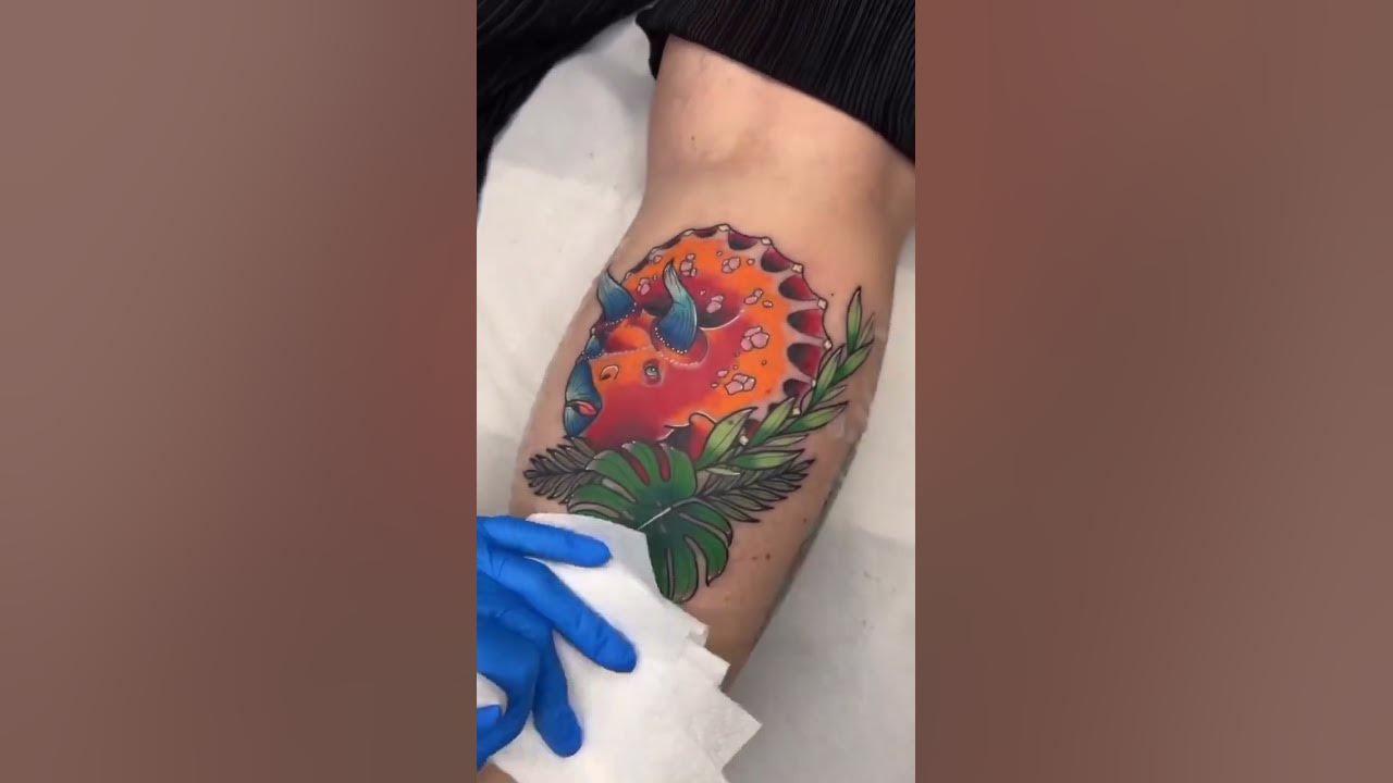 🦖 How Cool Is This Dinosaur Tattoo By Orla.tattoo #tattuba #tattoo #shorts #tattooartist #art #ink