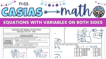 Solving Equations with Variables on Both Sides | 8th Grade Math Pre-Algebra