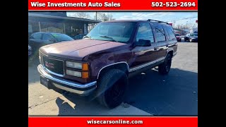 1999 GMC Yukon SLE 4WD Used Sellersburg, IN Wise Investments Auto Sales