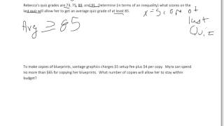 Math 88/89 Application Inequality pt. 1