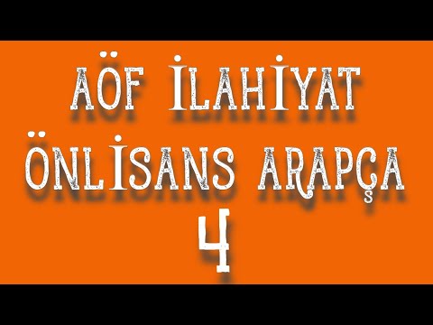 AÖF İLAHİYAT  ARAPÇA 4  ÜNİTE 8 HAL