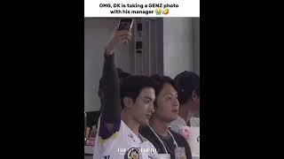 Dk taking a Genz photo with his manager 🤣 #dk #dokyeom #seventeen #fyp