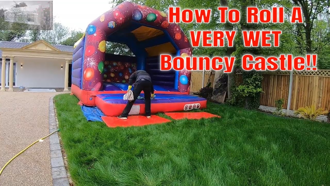 Как самостоятельно скатить БОЛЬШОЙ и ОЧЕНЬ МОКРЫЙ надувной батут!!