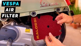 Vespa GTS / GTV - Air Filter Replacement with Malossi filter | Mitch's Scooter Stuff