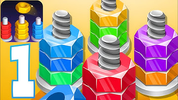 Nut Sort-Color Puzzle Game | LEVEL 1,2,3,4,5,6,7,8,9,10 - Gameplay Walkthrough Part 1 💡