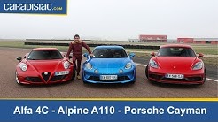 Comparatif - Alfa Romeo 4C VS Alpine A110 VS Porsche Cayman