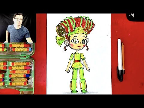 Маша из мультика Сказочный Патруль - как нарисовать МАШУ